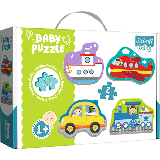 Puzzle - Baby Classic - Pojazdy transportowe - Samolot Statek Auto Pociąg - Trefl 36075