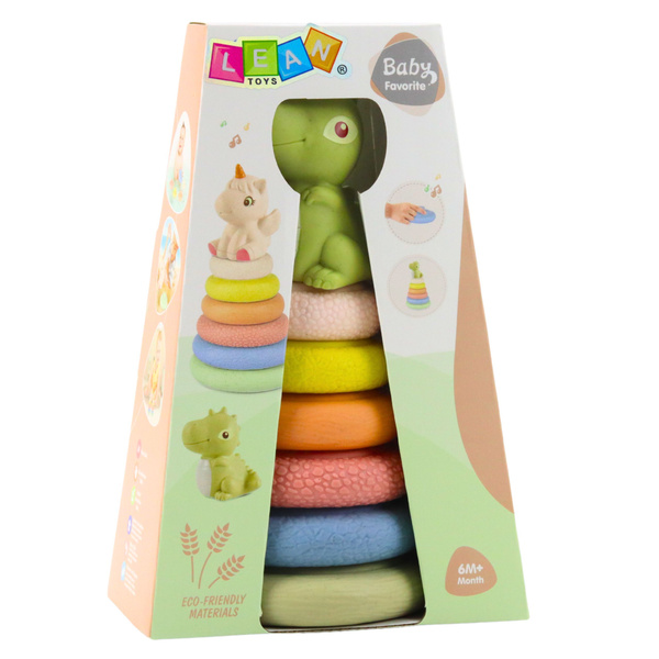 Weiche sensorische Pyramide Dinosaurier Gummi ECO Bunt