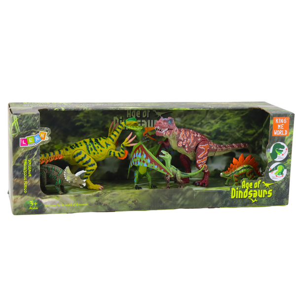 Set of Dinosaurs Figures Movable Legs Mouths 6pcs