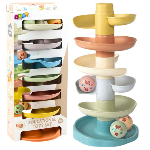 Rutschbahn für Bälle Lernbälle mit Rasseln 7 Ebenen