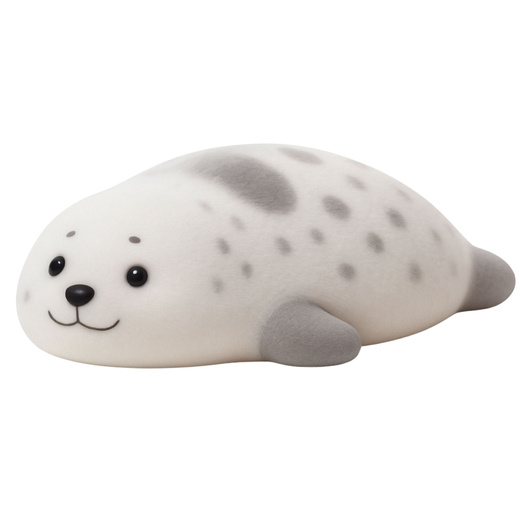 Gniotek Silikonowy Foka Z Sierścią Miękka Do Ugniatania Szara 12 cm 