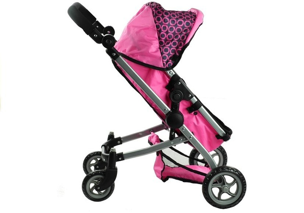 Puppenwagen Alice Kinderwagen 2in1 Puppe Babytrage Puppenkarre Wagen Rosa