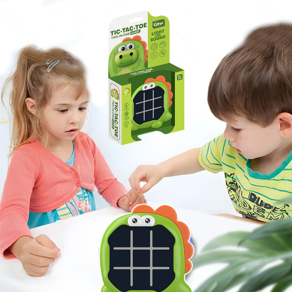 3in1 elektronisches Spiel Tic-Tac-Toe Memory Grüner Dinosaurier
