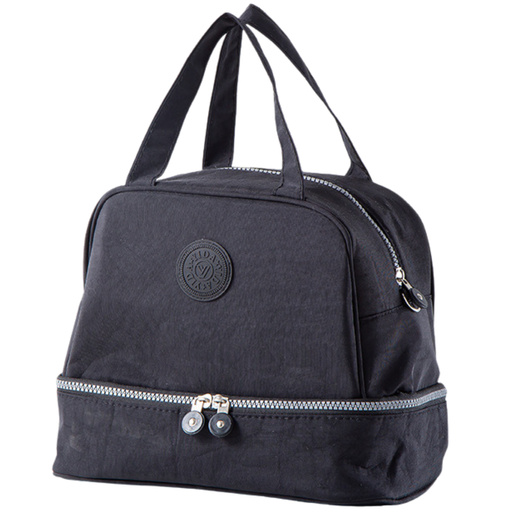 Thermal Insulating Breakfast Bag with Adjustable Strap Black 27cm