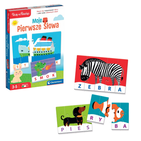 Educational Game Puzzle: My First Words Play and Learn Polish Language Clementoni 50770