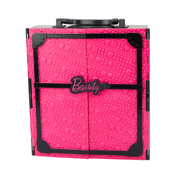 Rosa Puppengarderoben-Set, Kleider, Schuhe, Accessoires