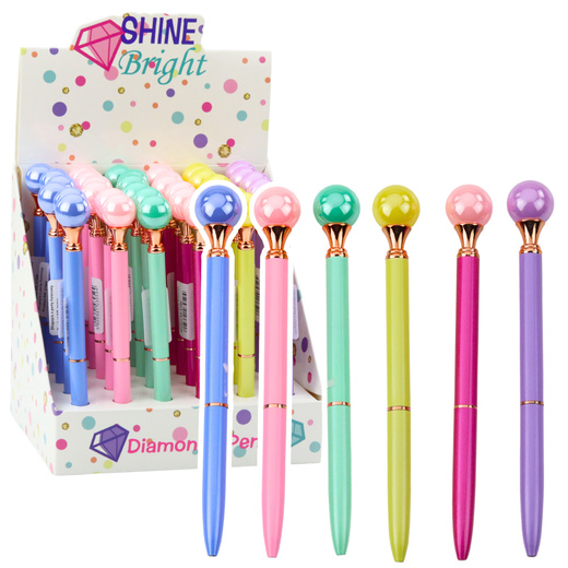 Large Pearl Ballpoint Pen Rotating Mechanism Blue Ink 1.0mm Mix