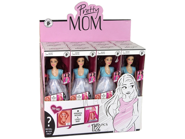 Baby Doll In Pregnant Blue Dress