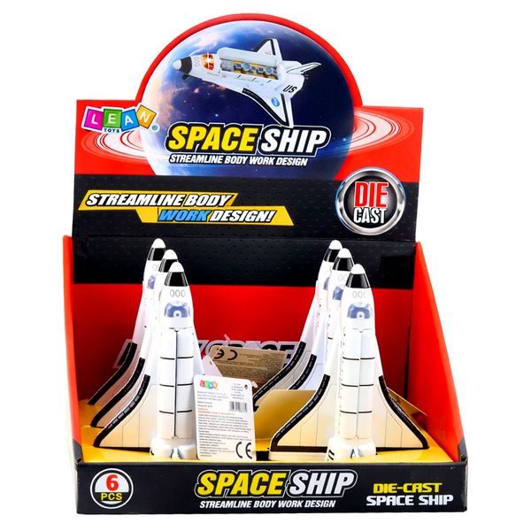 Spaceship Metal Pull-Back Opening White