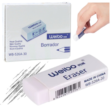 Weißer Radiergummi für die Schule und das Büro WB-526A -30 4cm