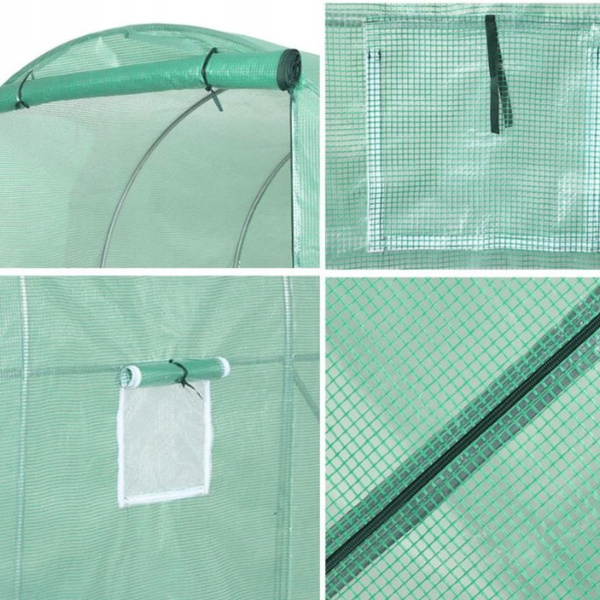 Folientunnel Gartengewächshaus 4x2,5x2m Folie 10m² UV-4 Premium