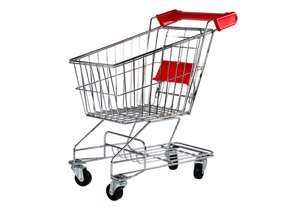 Einkaufswagen, Metallkorb für Kinder, Silber, groß