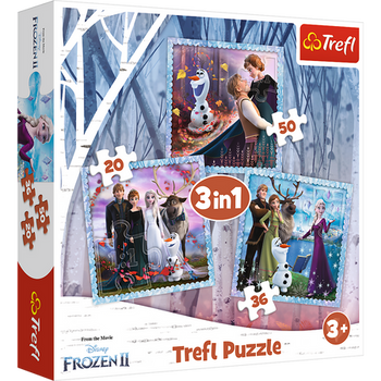 Puzzle - 3w1 (20, 36, 50) - Kraina Lodu II - Magiczna opowieść - Trefl 34853