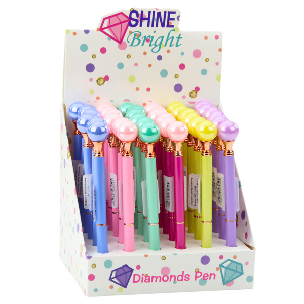 Large Pearl Ballpoint Pen Rotating Mechanism Blue Ink 1.0mm Mix