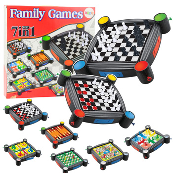 Games Set 7in1 Checkers Chinese Snakes and Ladders