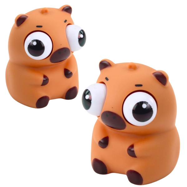 Capybara Anti-Stress Squishy with Bubble Pop-Up Eyes Brown 8.5 cm