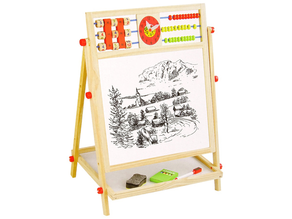 Double-Sided Educational 2in1 Wooden Drawing Board