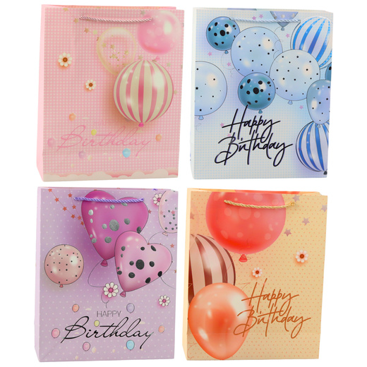 Birthday Gift Bag Happy Birthday Balloons 32 x 26 x 12 cm
