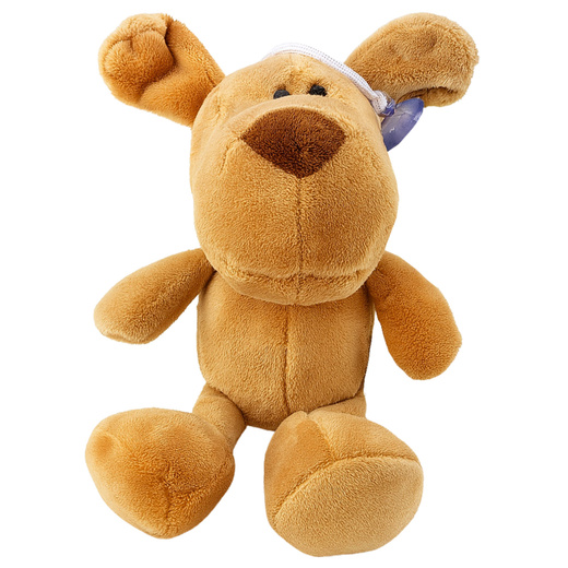 Plush Toy Dog with Suction Cup Brown 23 x 12 cm