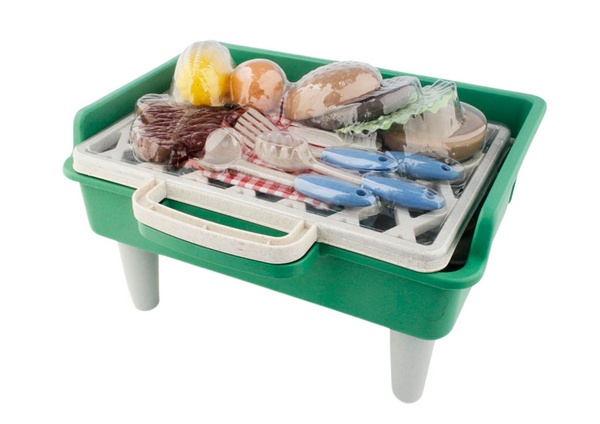 Grillset Grill Essen Besteck Teller Tassen