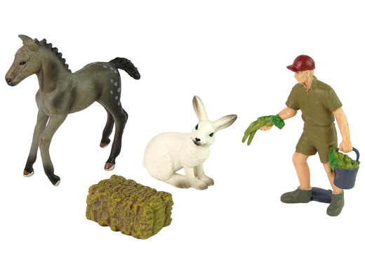 Tierfiguren-Set Pferd Grau Hase Bauer