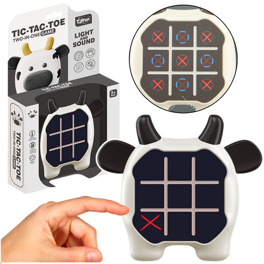 3in1 elektronisches Spiel Tic-Tac-Toe Memory Kuh und Schwarz
