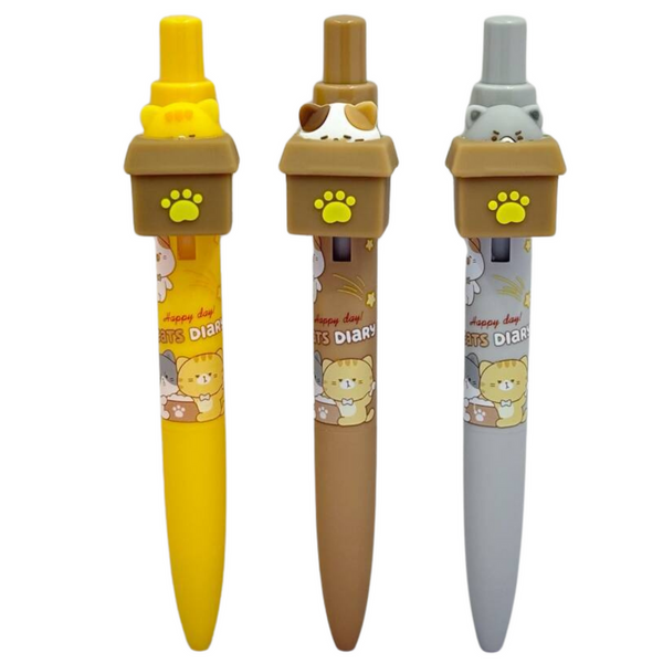 Gelstift Cat in Box, blaue Tinte, 0,5 mm