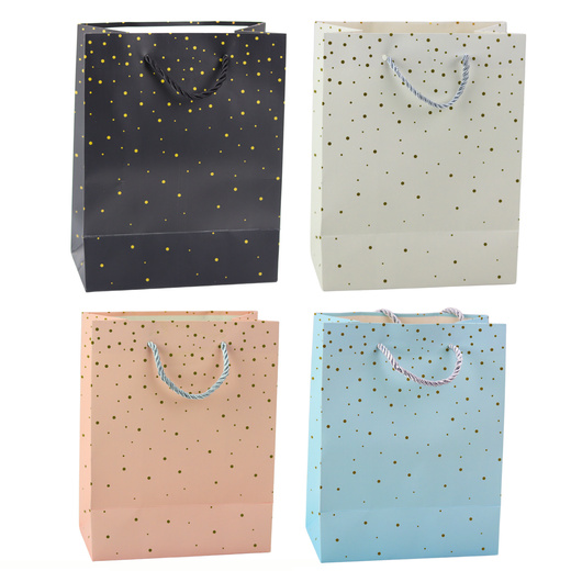 Gift Bag With Gold Dots 23 x 18 x 10.5 cm
