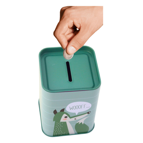 Tier-Sparschwein aus Metall, Sparen lernen, 11 x 8 cm