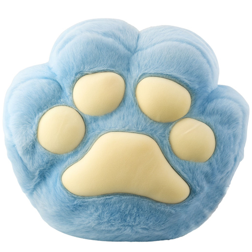 Plush Pillow with Hand Warmer Pocket, Blue, 40cm