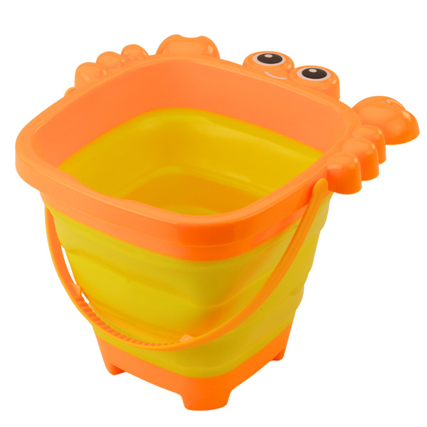 Collapsible Silicone Beach Crab Bucket Orange