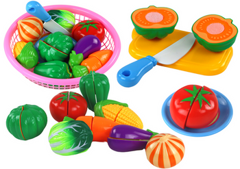 Set of Velcro Vegetables in a Basket 8 Pcs Plate Knife