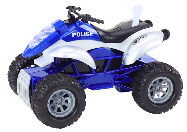 Polizeiquad mit Anhänger zum Transport eines Bootes und eines Motorbootes