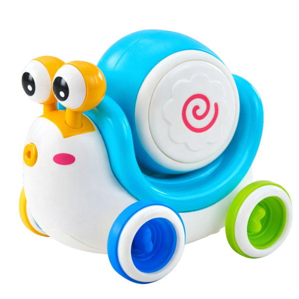Interactive Snail Riding Drum Musical Educational Blue