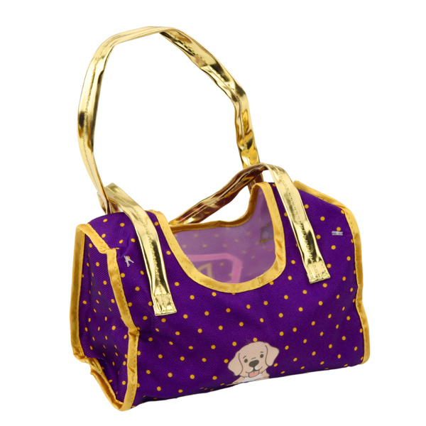 Hund in einer Tasche Plüsch Maskottchen Kuscheltier Hellbraun