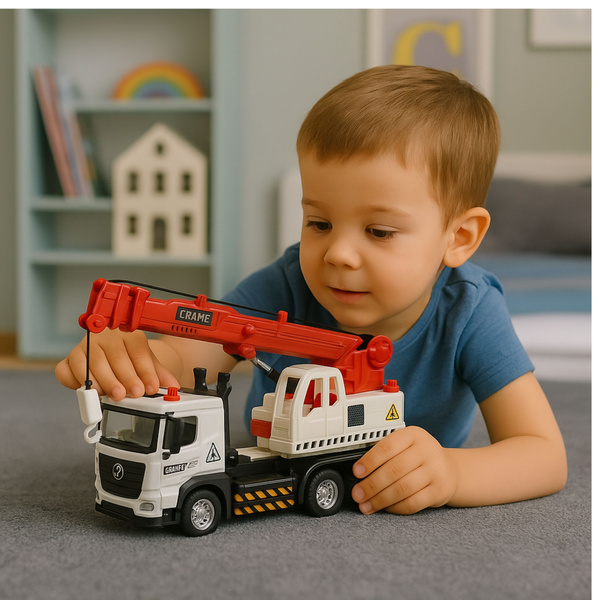 LKW mit Kran, Metallkabine, verstellbarem Ausleger, Licht- und Soundanlage