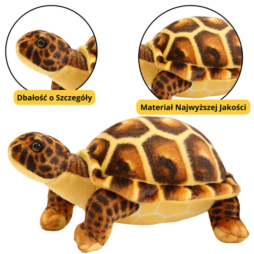 Plush Turtle Mascot Cuddly Toy Plushie Brown 25cm