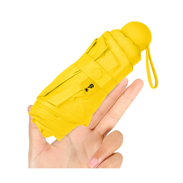 Folding Pocket Umbrella with UV Protection UPF 50+ Case Yellow 90 cm