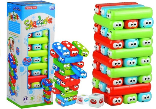 Game Tower With Worms Colorful Bricks