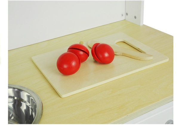 Wooden Kitchen for Kids Pink and White Paula Opening Elements