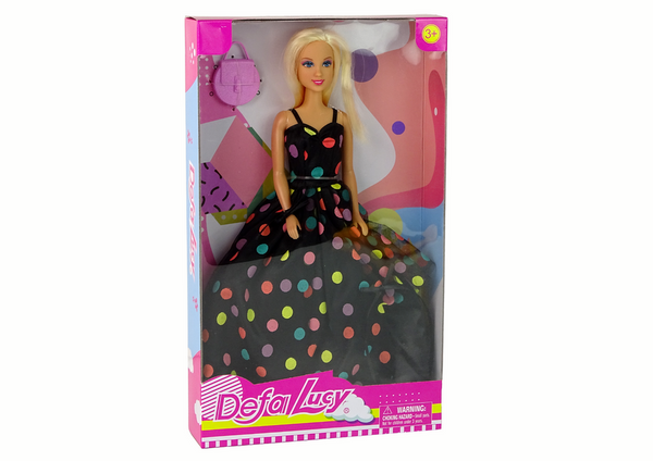 Lucy Doll, Black Polka Dot Dress, Long