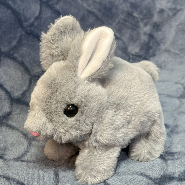 Plush Mascot Cuddly Toy Hare Rabbit Gray 18cm