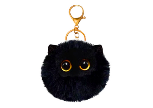 Plush Cat Keychain Ornament Eyes Ears Black