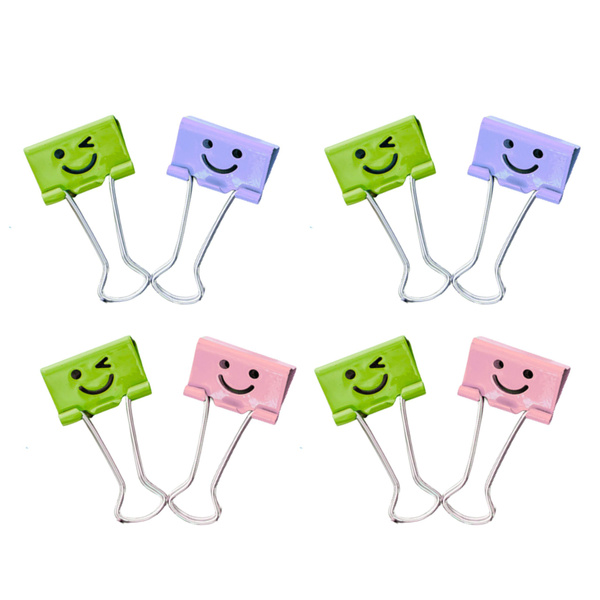 Set bunter Smiley-Büroklammern, 8 Stück, 19 mm