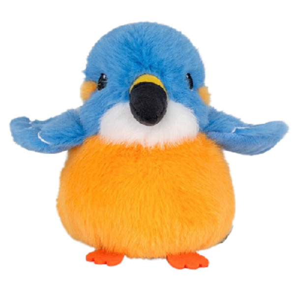 Plüsch Maskottchen Kuscheltier Vogel Blau Orange 12cm