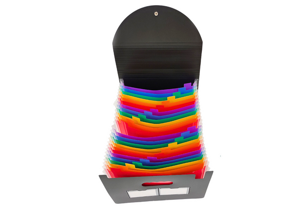 Organizer Folder With Compartments Colorful Tabs Documents A4