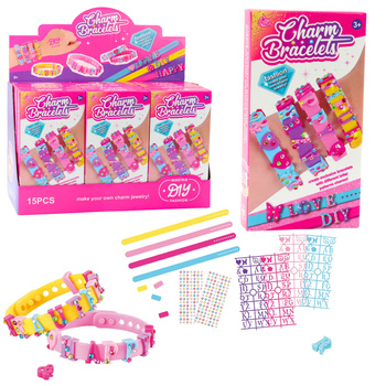 DIY Bracelet Set Letter Charms 4 Adjustable Bracelets