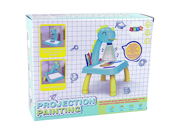 DINOSAUR TABLE WITH PROJECTOR FOR DRAWING + ACCESSORIES COLOUR BLUE