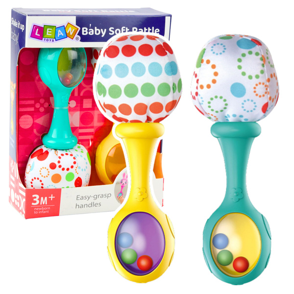 Rasselset mit weichen Ballmustern Gelb Grün 2St