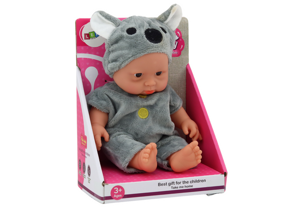 Small Baby Doll, Gray Clothes, Koala Hat